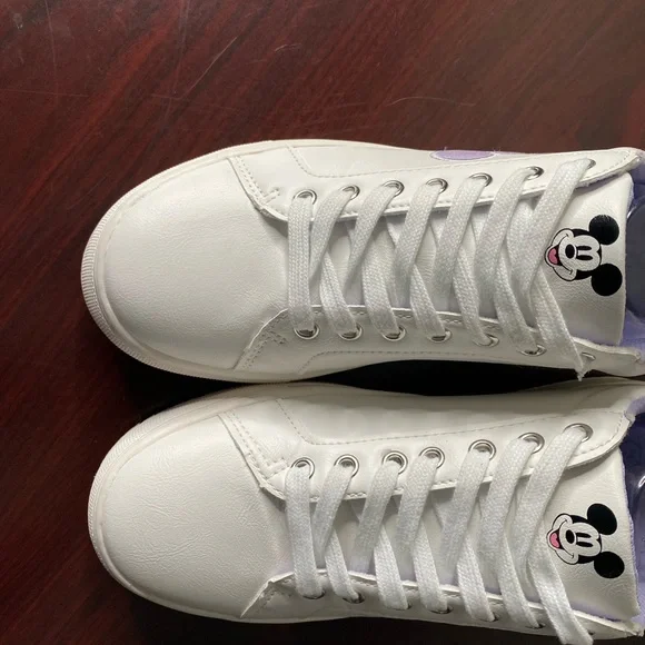 Disney Mickey Mouse ladies character court sneakers size 9 white and purple - Picture 5 of 9